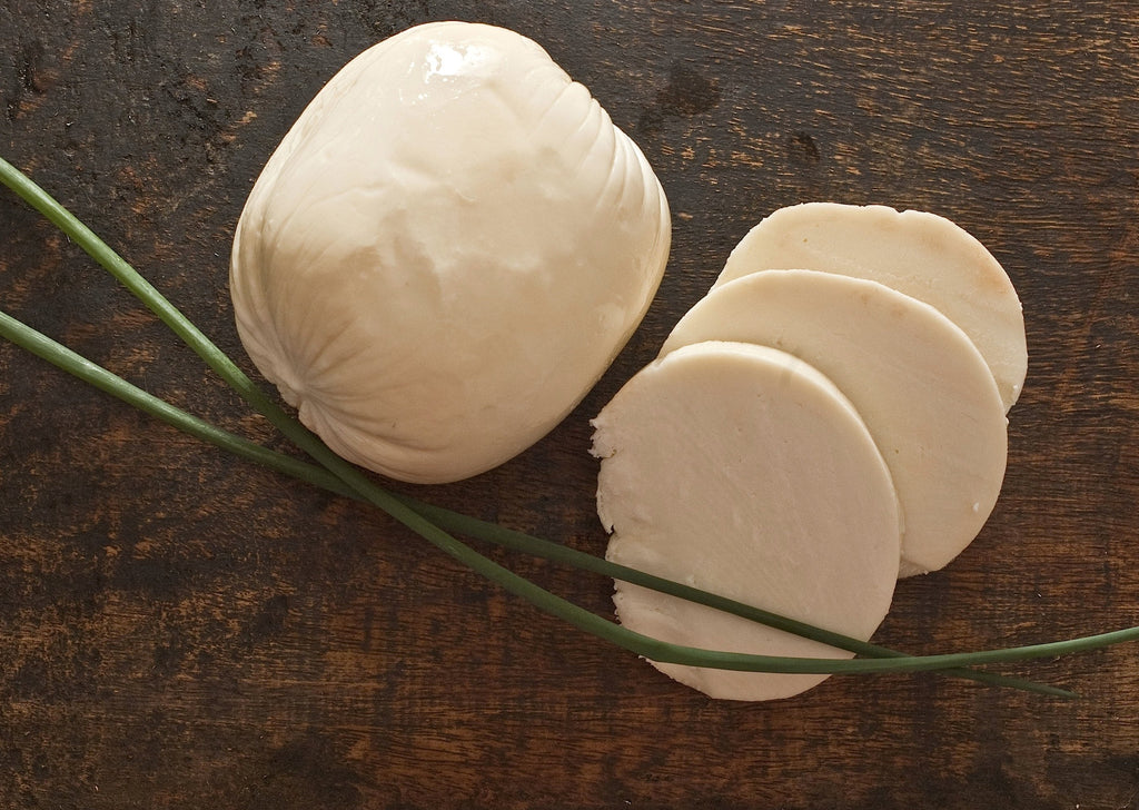 Maplebrook Farm Smoked Mozzarella balls sliced
