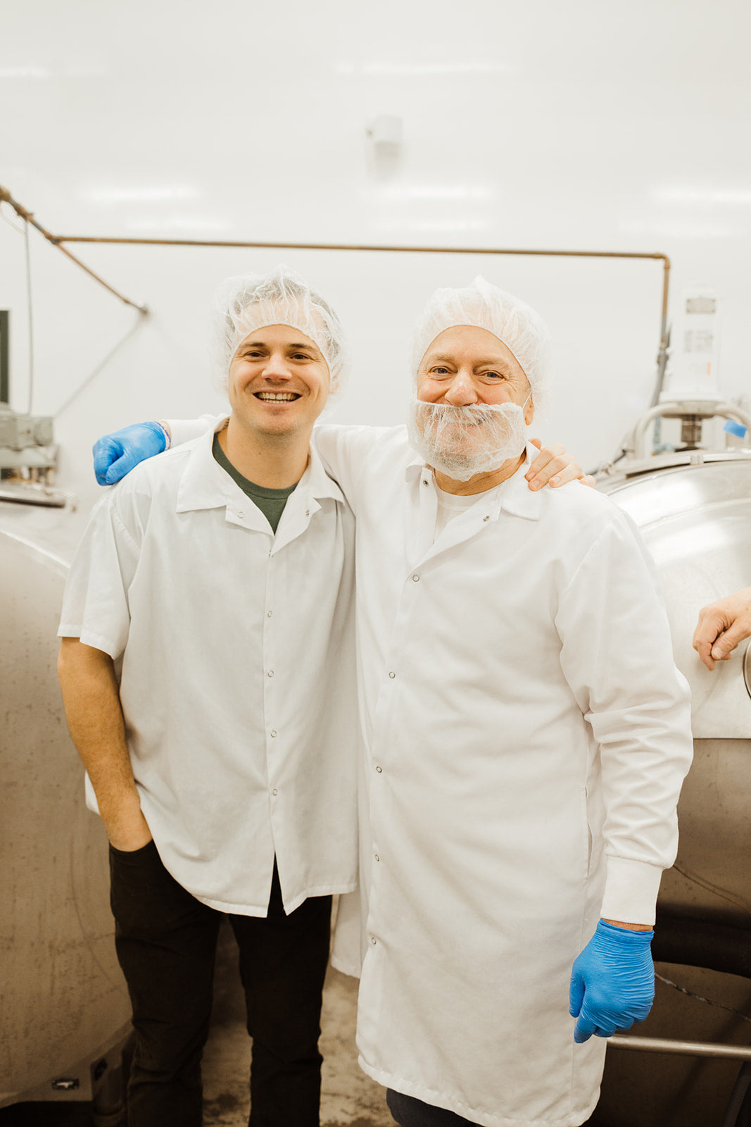 Alex Englert and Mike Scheps in the creamery
